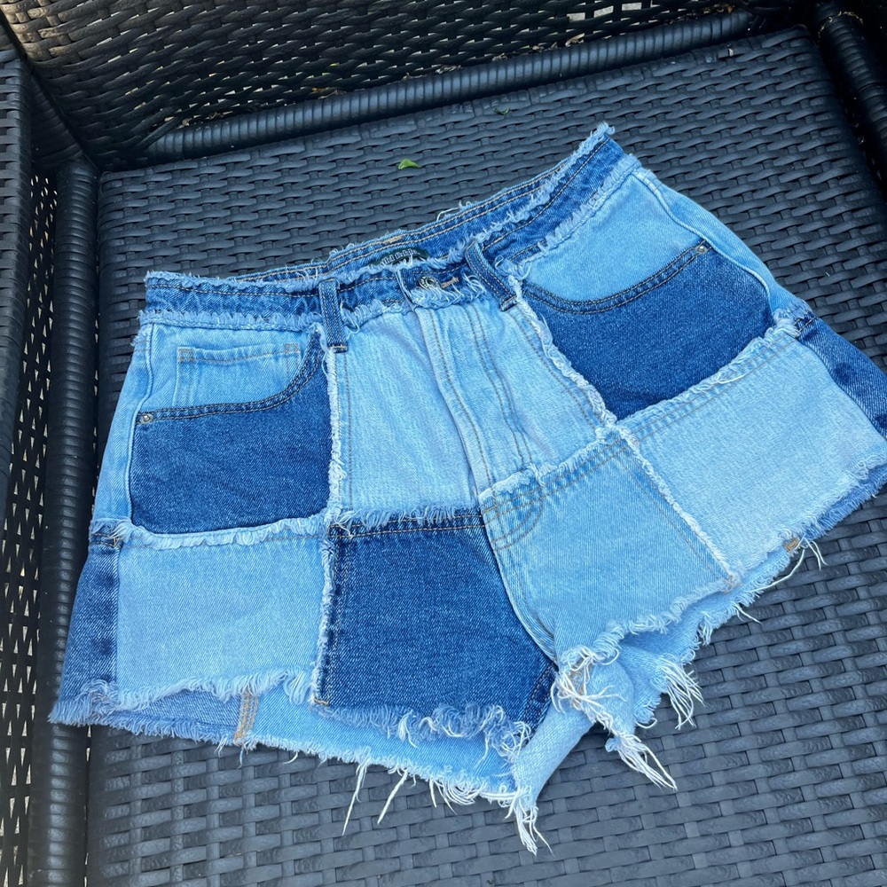 Wild Fable Patchwork Denim Women's Hi Rise Cutoff Shorts Size 4